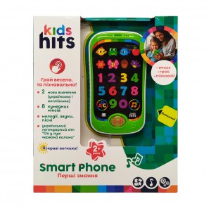 Детский музыкальный телефон "Kids Hits" Bambi KH03-002 на украинском языке (Зеленый)