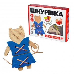 Игрушка шнуровка для малышей "Кошка-модница" Kupik 900026, 14 элементов