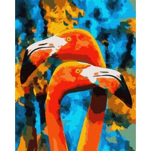 Картина по номерам  "Оранжевые фламинго" Идейка KHO4261 40х50см