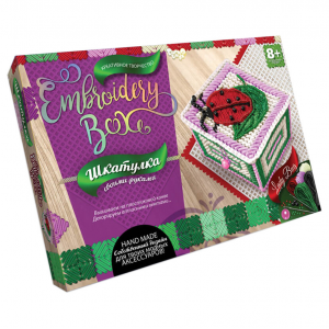 Комплект для создания шкатулки "Шкатулка. Embroidery Box" EMB-01 (Розово-зеленый)