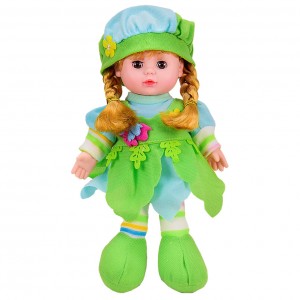 Лялька музична LY3015-6 м'яконабивна розмовляє Англійською 29см, (Зелений)