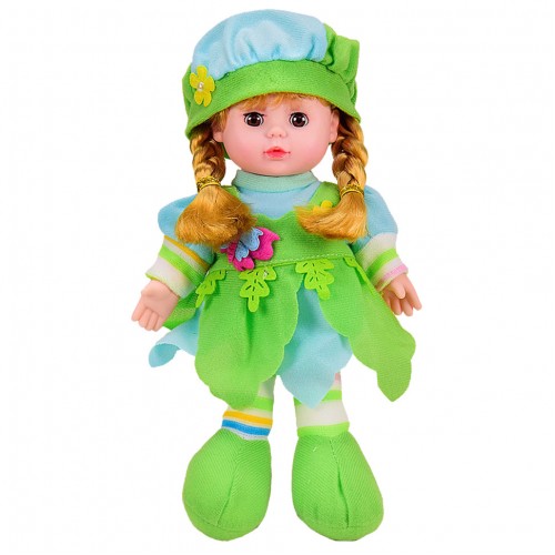 Лялька музична LY3015-6 м'яконабивна розмовляє Англійською 29см, (Зелений)