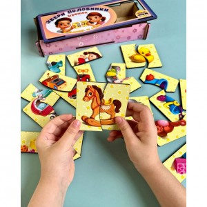Настільна розвиваюча гра-пазл "Іграшки" Ubumblebees (ПСФ070) PSF070, 12 картинок-половинок