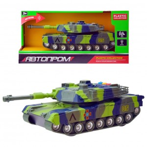 Детская игровая модель Танк "АВТОПРОМ" 7961 с звуком и светом (Сине-зеленый)