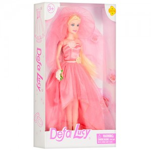 Детская кукла Невеста DEFA Bambi 8341, 29 см (Розовый)
