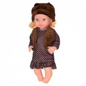 Дитяча лялька Яринка Bambi M 5602 українською мовою (Коричнева сукня)