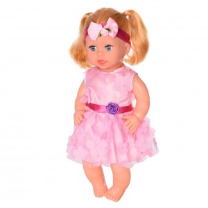 Детская кукла Яринка Bambi M 5603 на украинском языке (Розовое платье с цветами)