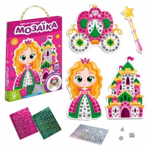 Детский набор для творчества «Блестящая мозаика. Принцесса» VT4511-05, 243 мягких наклейки