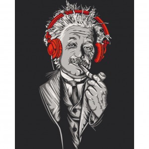 Картина за номерами "Ейнштейн у навушниках" Art Craft 10314-AC 40х50 см