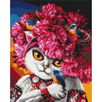 Картина по номерам "Цветущая кошка" ©Марианна Пащук Brushme BS53223 40х50 см