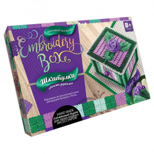 Комплект для создания шкатулки "Шкатулка. Embroidery Box" EMB-01 (Фиолетово-зеленый)