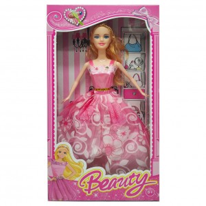 Кукла типа Барби 1219-5-1 в бальном платье (Розовый с белым)