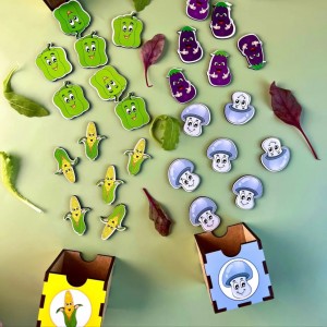 Деревянная настольная игра "Овощи -1" Ubumblebees (ПСД007) PSD007 сортер-комодик