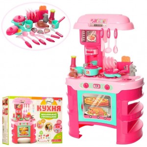 Дитяча іграшкова кухня 008-908 з посудом (Рожевий)