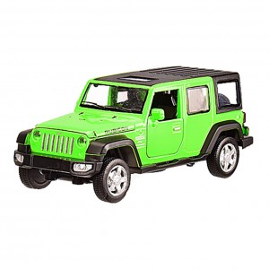 Детская машинка металлическая Jeep Wrangler Rubicon АВТОПРОМ 6616 масштаб 1:32 (Зеленый)
