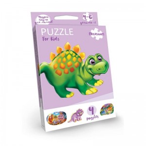 Детские развивающие пазлы "Puzzle For Kids" PFK-05-12, 2 картинки (Динозаврик)