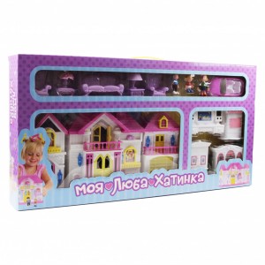 Іграшковий будиночок для ляльок WD-922 з меблями і машинкою (Білий)