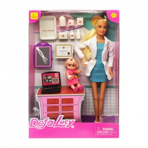 Кукла типа Барби доктор DEFA 8348 с дочкой (Синий)