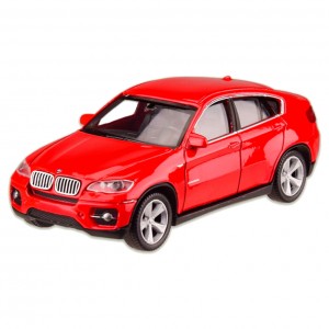Машина металлическая BMW X6 "WELLY" 44016CW масштаб 1:43    (Красный)