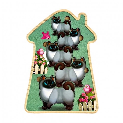 Настольная игра-сортер "Веселые котики" Ubumblebees (ПСФ066) PSF066 больше-меньше